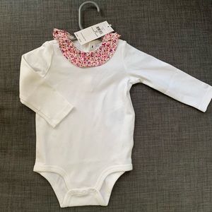 NWT Ralph Lauren floral collar white onesie 9mo